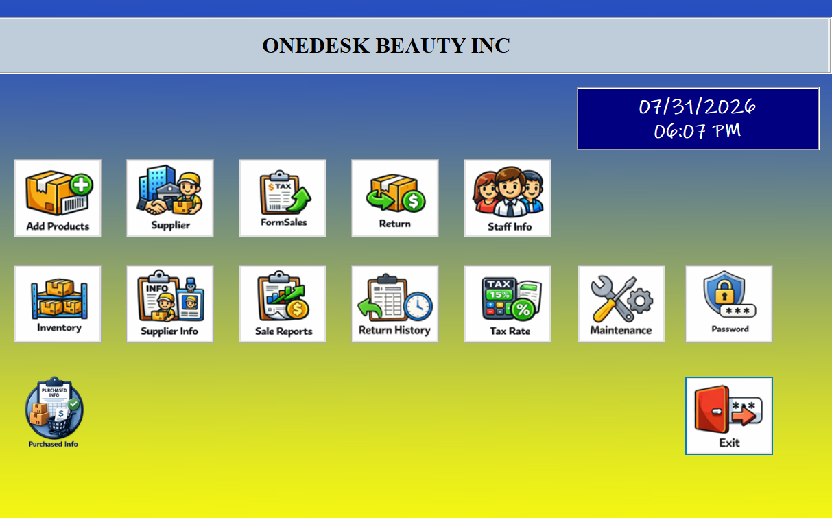 Beauty Supply POS Screen
