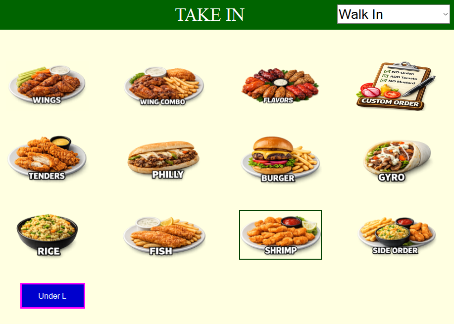 Restaurant POS Screen